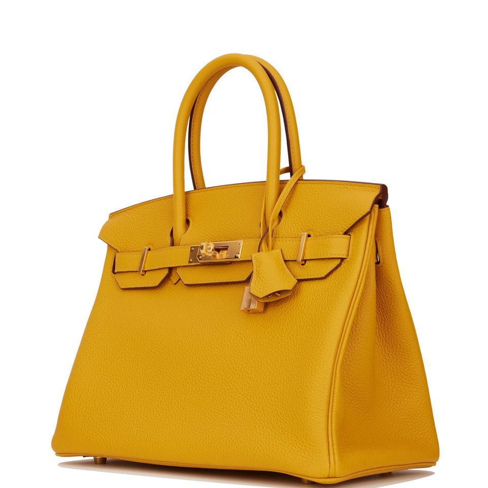 Hermes Birkin 30 Jaune Ambre Togo Gold Hardware