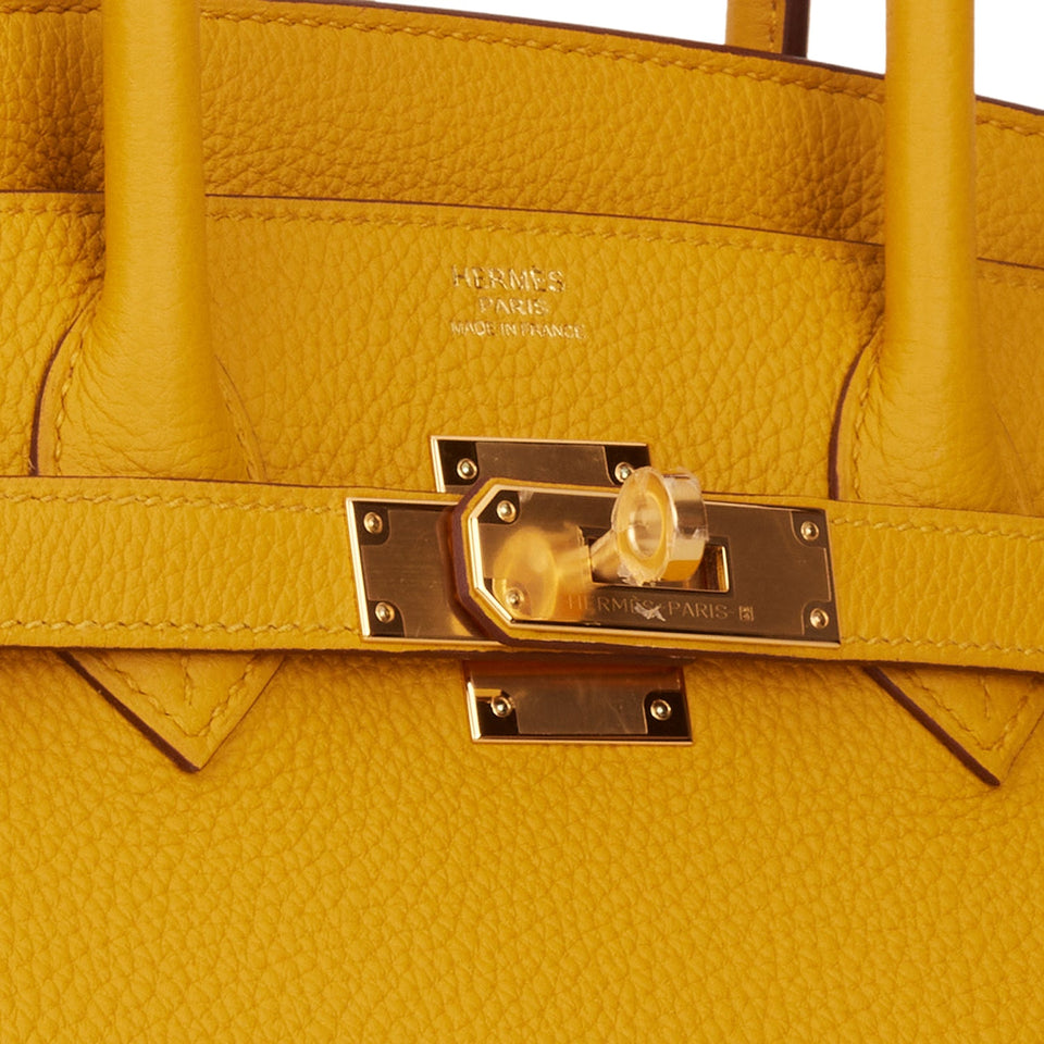 Hermes Birkin 30 Jaune Ambre Togo Gold Hardware