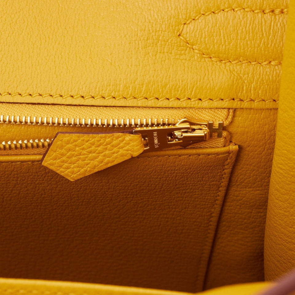 Hermes Birkin 30 Jaune Ambre Togo Gold Hardware