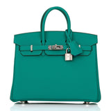 Hermes Birkin 25 Vert Verone Verso Togo Palladium Hardware