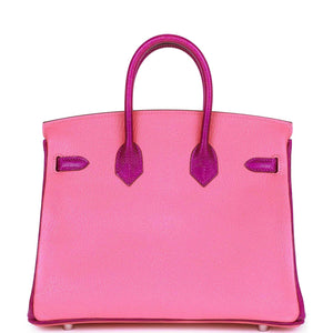 Hermes Special Order (HSS) Birkin 25 Rose Lipstick and Anemone Chèvre Palladium Hardware