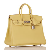 Hermes Birkin 25 Jaune Poussin Togo Palladium Hardware