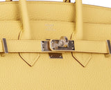 Hermes Birkin 25 Jaune Poussin Togo Palladium Hardware