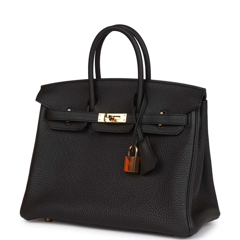 Hermes Birkin 25 Black Togo Gold Hardware