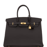 Hermes Birkin 35 Black Togo Gold Hardware