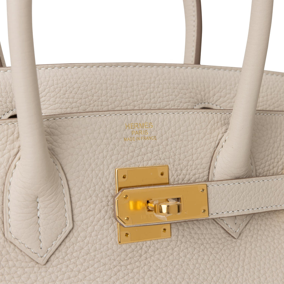 Hermes Birkin 30 Craie Clemence Gold Hardware