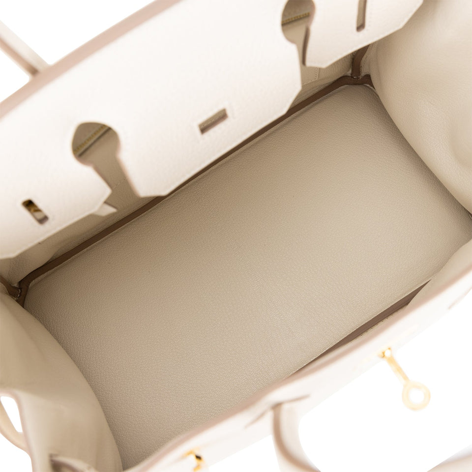 Hermes Birkin 30 Craie Clemence Gold Hardware