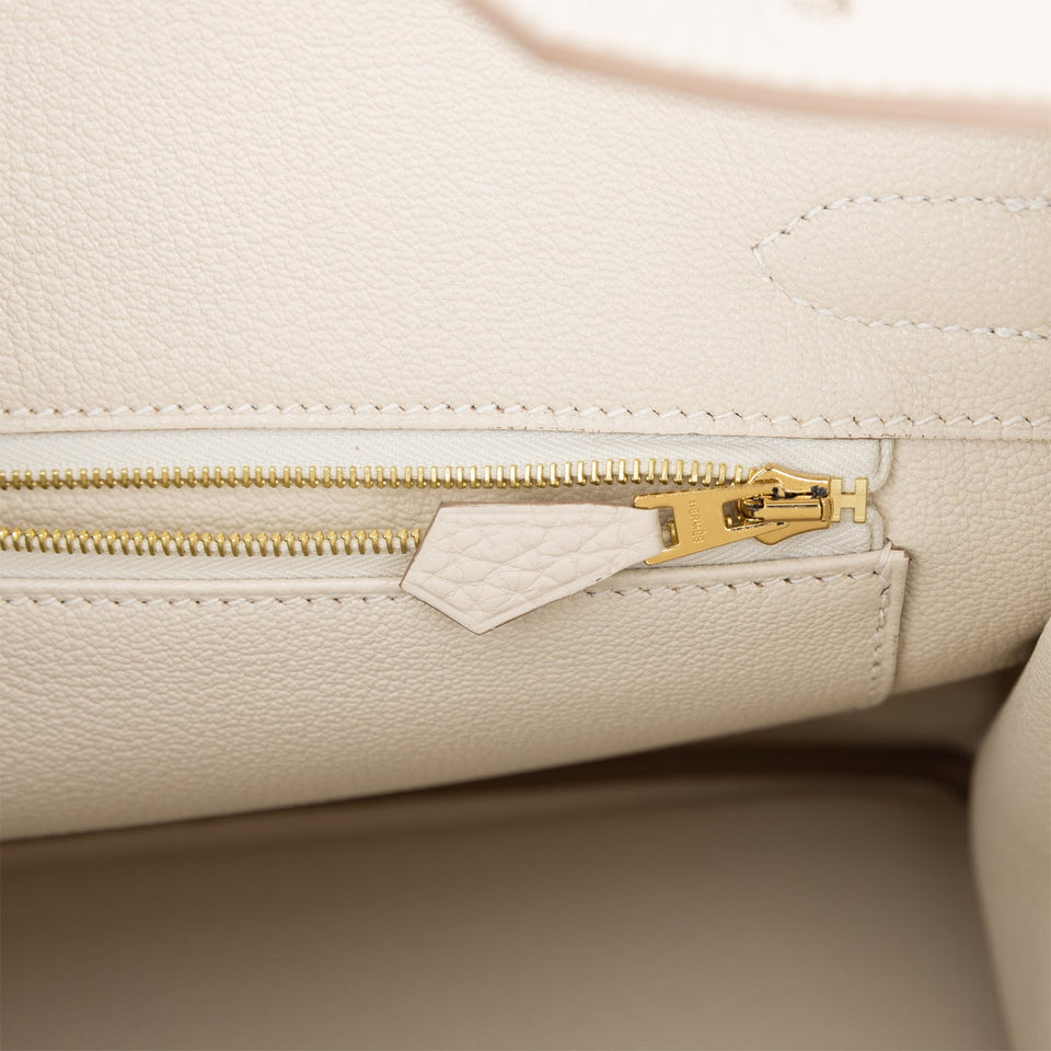 Hermes Birkin 30 Craie Clemence Gold Hardware