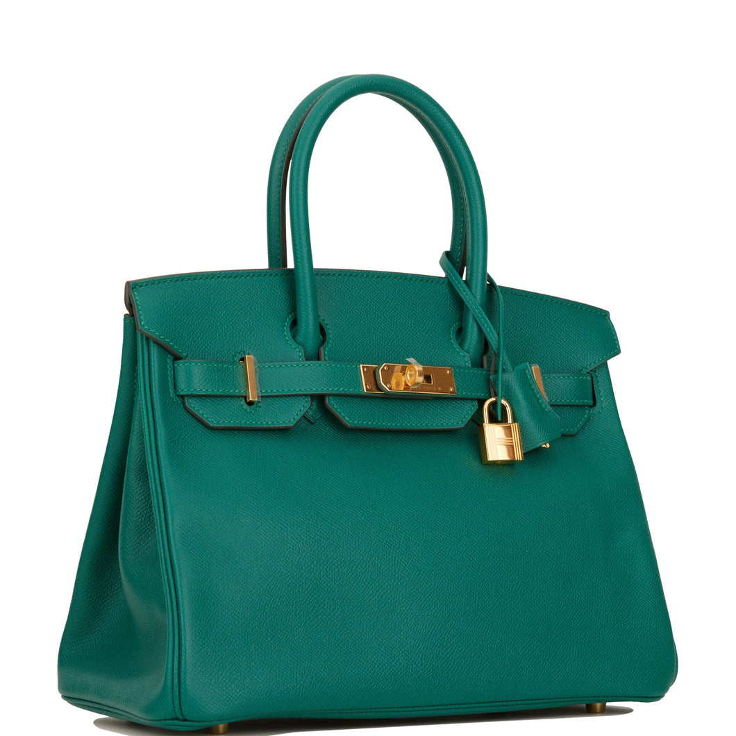 Hermes Birkin 30 Malachite Epsom Gold Hardware