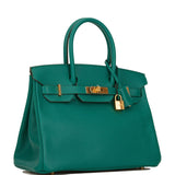 Hermes Birkin 30 Malachite Epsom Gold Hardware