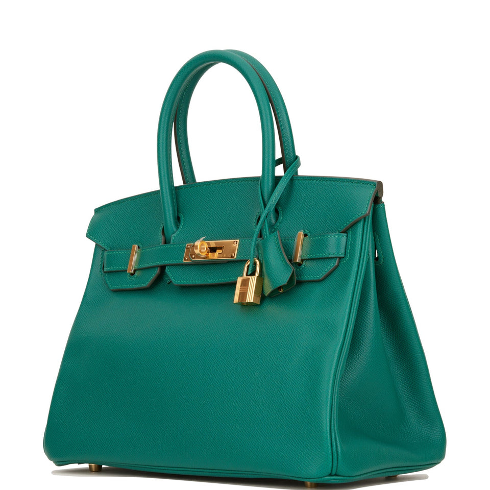 Hermes Birkin 30 Malachite Epsom Gold Hardware