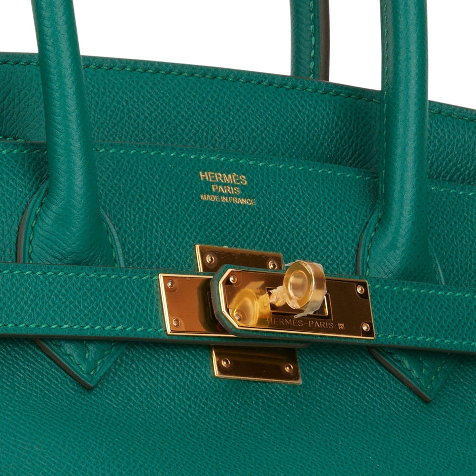 Hermes Birkin 30 Malachite Epsom Gold Hardware