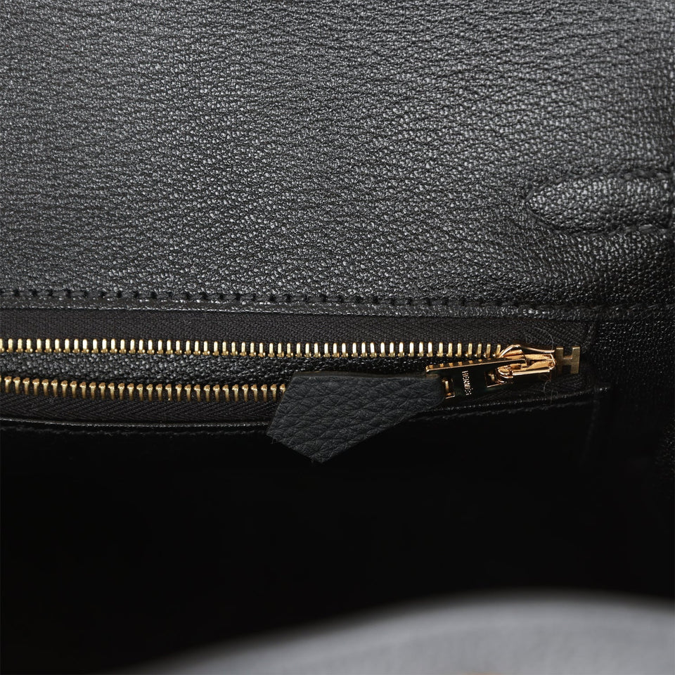 Hermes Birkin 25 Black Togo Gold Hardware