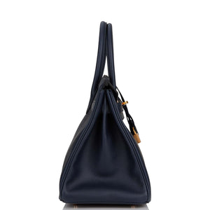 Hermes Birkin 30 Bleu Indigo Epsom Rose Gold Hardware