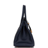 Hermes Birkin 30 Bleu Indigo Epsom Rose Gold Hardware