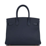 Hermes Birkin 30 Bleu Indigo Epsom Rose Gold Hardware