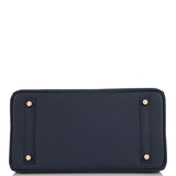 Hermes Birkin 30 Bleu Indigo Epsom Rose Gold Hardware