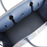 Hermes Birkin 30 Bleu Indigo Epsom Rose Gold Hardware