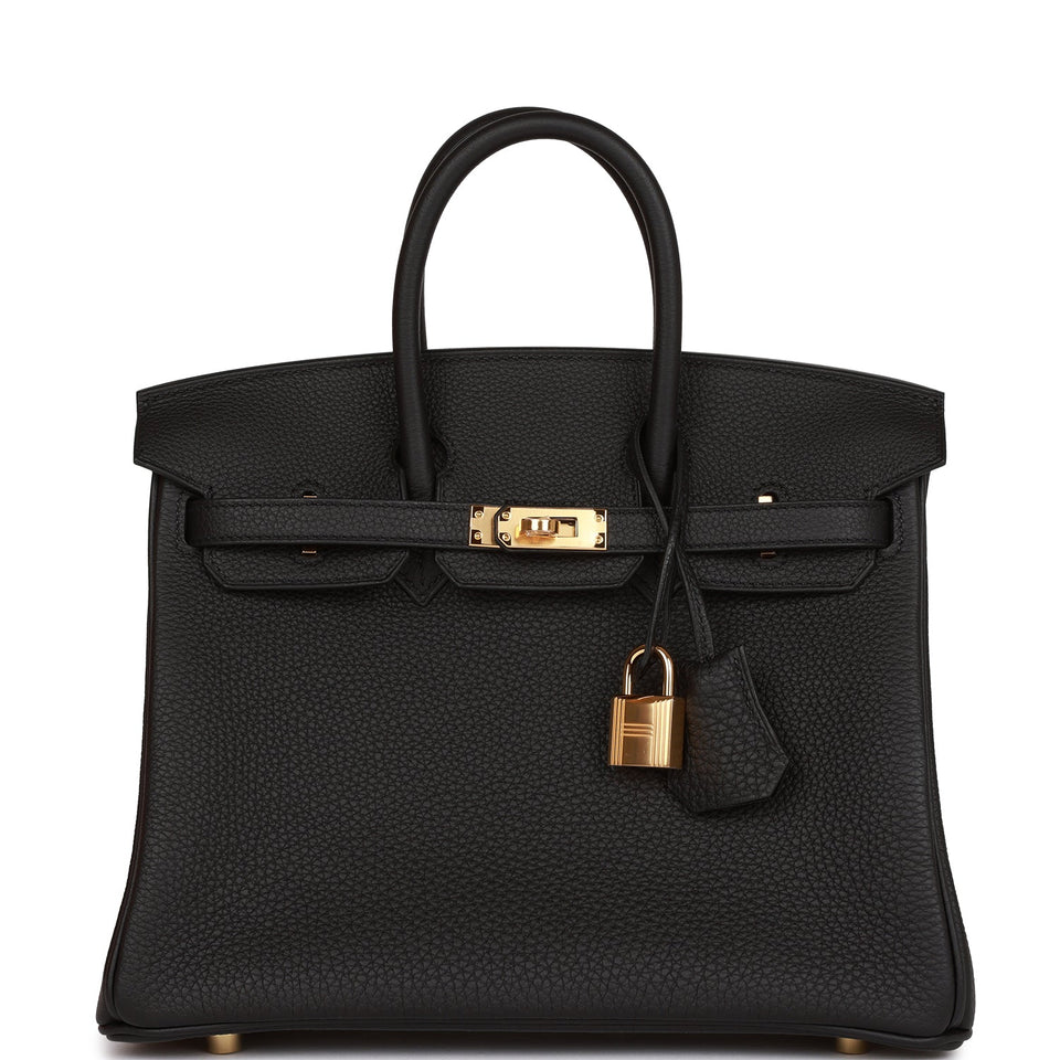 Hermes Birkin 25 Black Togo Gold Hardware