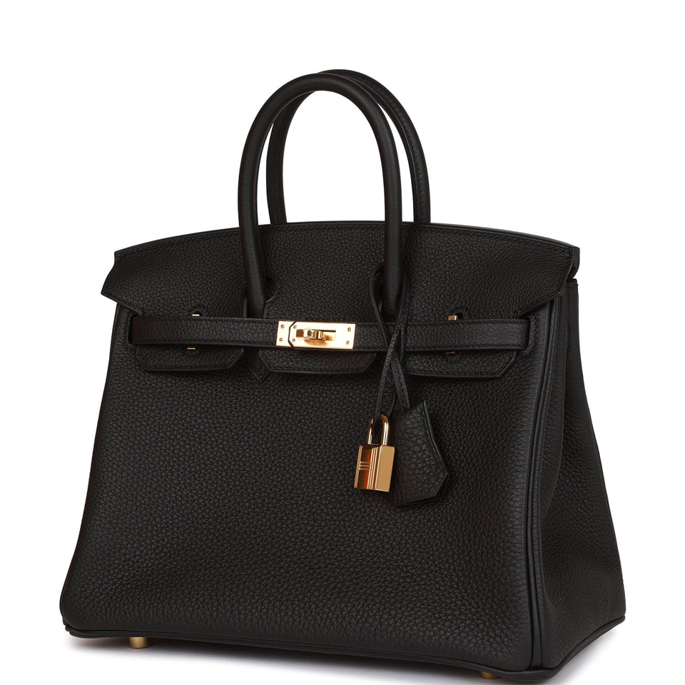 Hermes Birkin 25 Black Togo Gold Hardware
