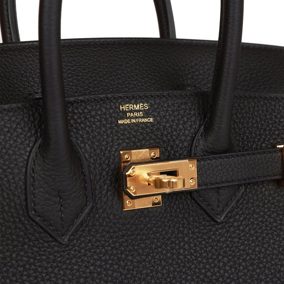 Hermes Birkin 25 Black Togo Gold Hardware