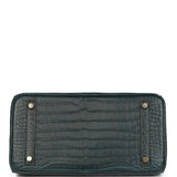 Hermes Birkin 30 Vert Fonce Matte Porosus Crocodile Gold Hardware