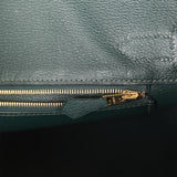 Hermes Birkin 30 Vert Fonce Matte Porosus Crocodile Gold Hardware
