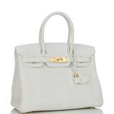 Hermes Birkin 30 White Clemence Gold Hardware