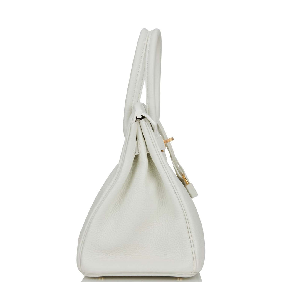 Hermes Birkin 30 White Clemence Gold Hardware