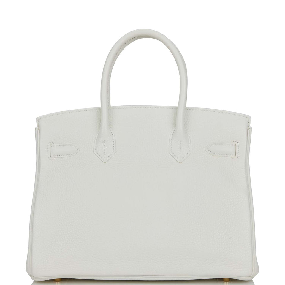 Hermes Birkin 30 White Clemence Gold Hardware
