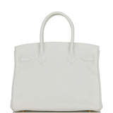 Hermes Birkin 30 White Clemence Gold Hardware