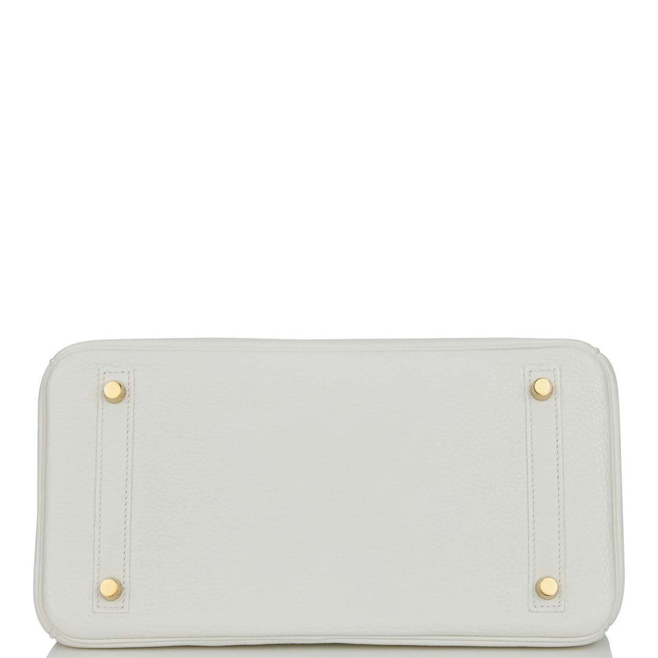 Hermes Birkin 30 White Clemence Gold Hardware