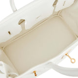 Hermes Birkin 30 White Clemence Gold Hardware