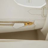 Hermes Birkin 30 White Clemence Gold Hardware