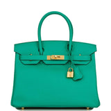Hermes Birkin 30 Vert Jade Epsom Gold Hardware