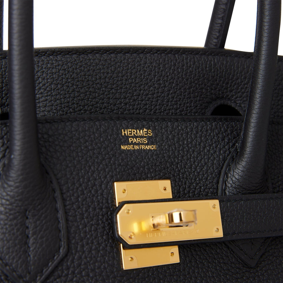 Hermes Birkin 30 Black Togo Gold Hardware