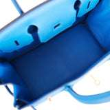 Hermes Birkin 30 Bleu France Togo Gold Hardware