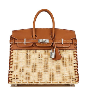 Hermes Picnic Sellier Birkin 25 Barenia Palladium Hardware