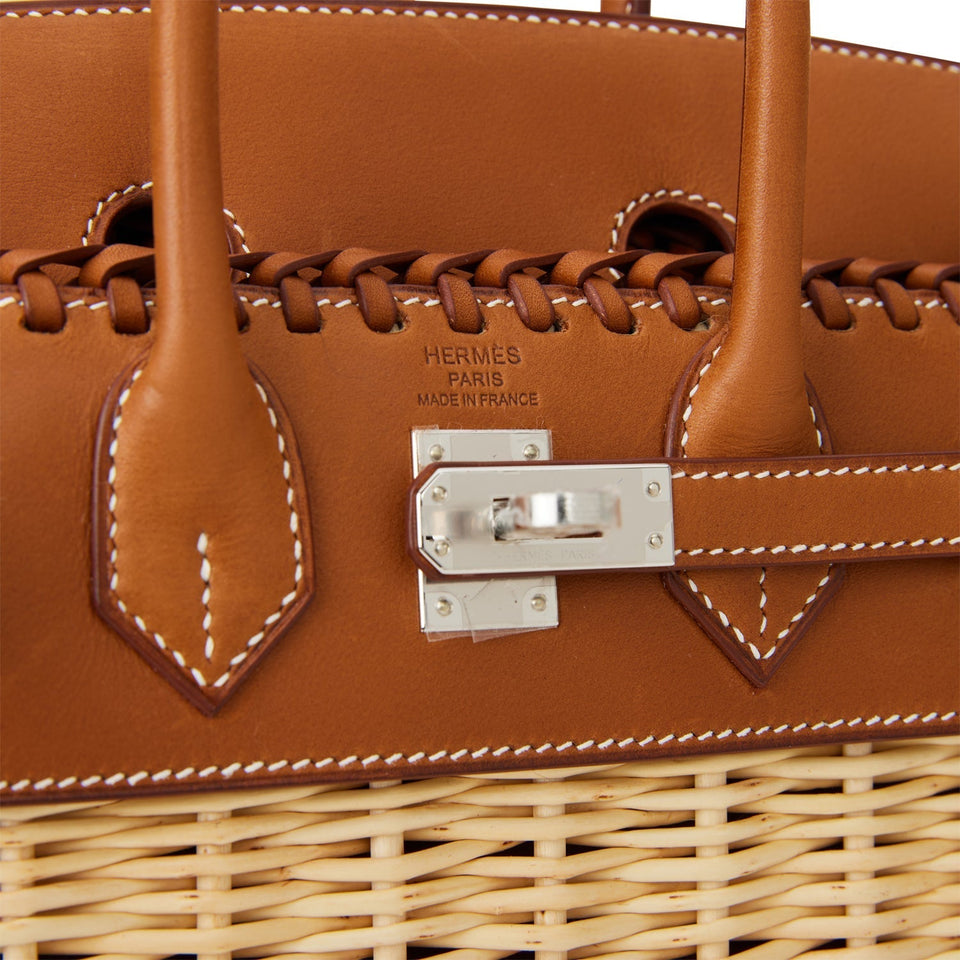 Hermes Picnic Sellier Birkin 25 Barenia Palladium Hardware