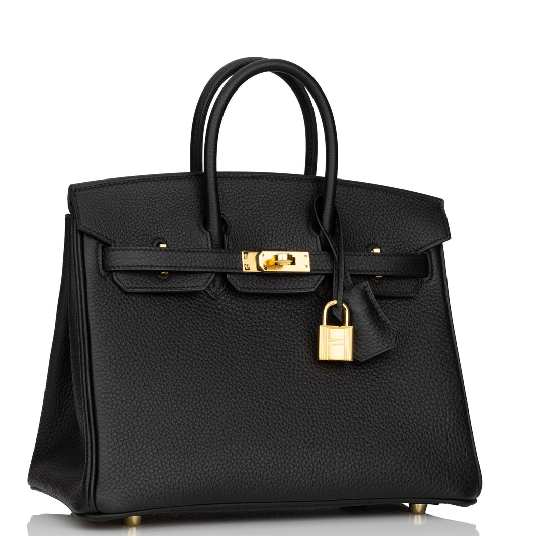 Hermes Birkin 25 Black Togo Gold Hardware