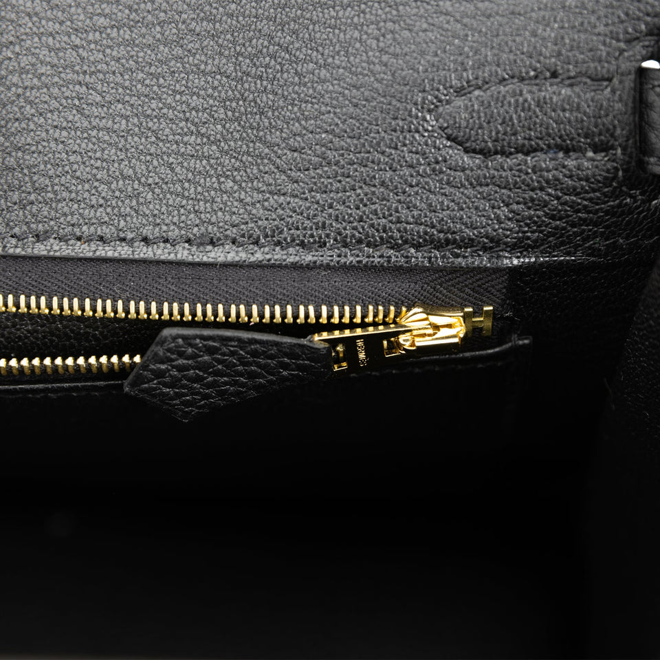 Hermes Birkin 25 Black Togo Gold Hardware