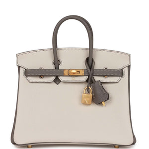 Hermes Special Order (HSS) Birkin 25 Beton and Etain Togo Brushed Gold Hardware