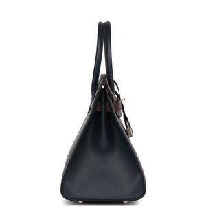 Hermes Casaque Birkin Sellier 30 Rouge Sellier and Bleu Indigo Epsom Palladium Hardware