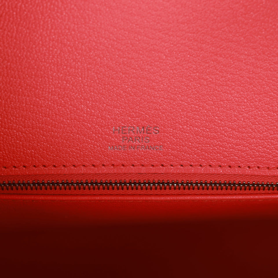 Hermes Casaque Birkin Sellier 30 Rouge Sellier and Bleu Indigo Epsom Palladium Hardware