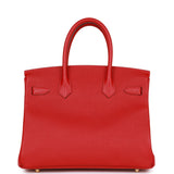 Hermes Birkin 30 Rouge Casaque Epsom Gold Hardware