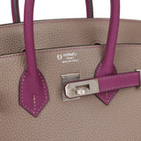 Hermes Special Order (HSS) Birkin 25 Gris Asphalte and Anenome Togo Brushed Palladium Hardware