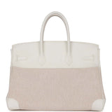 Hermes Birkin 35 White Gulliver and Toile H Palladium Hardware