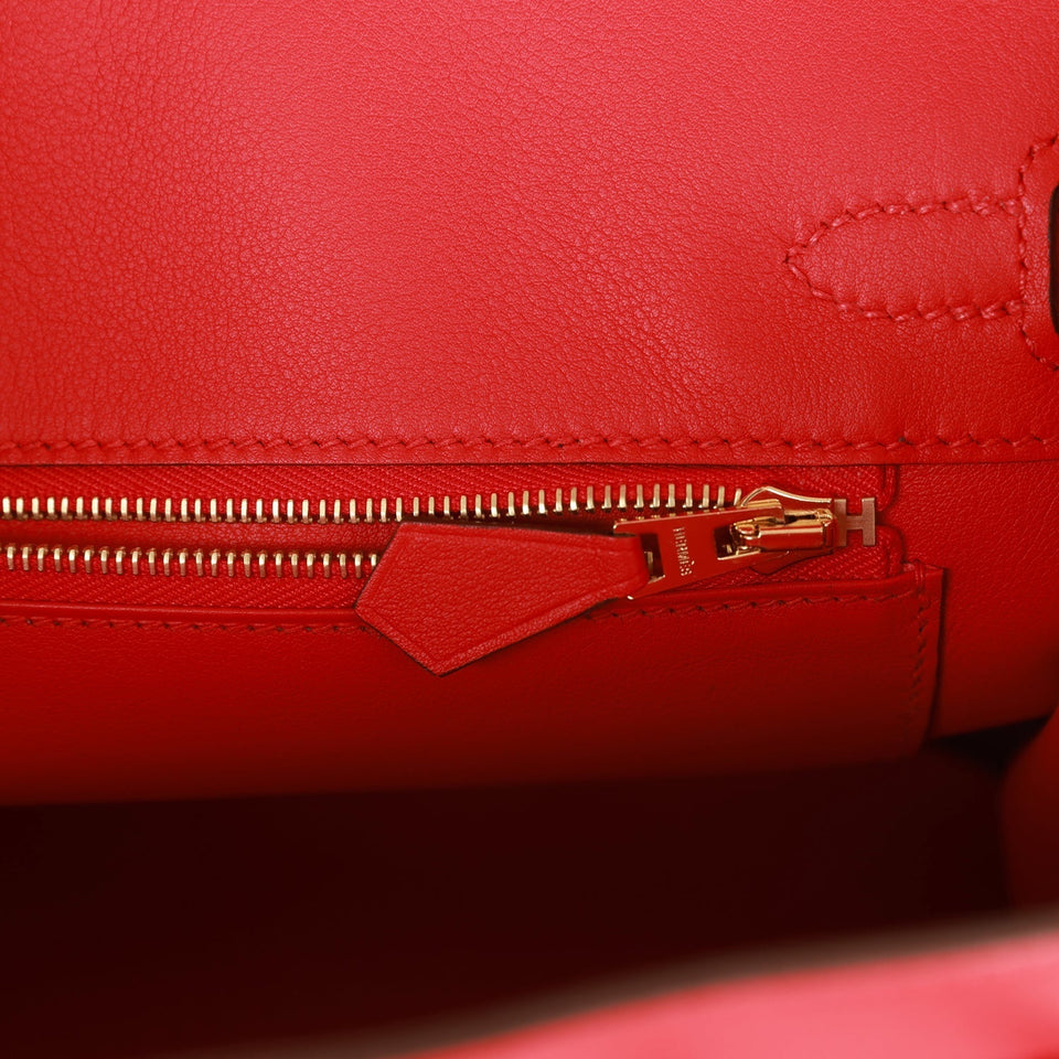 Hermes Birkin 25 Rouge De Coeur Swift Gold Hardware