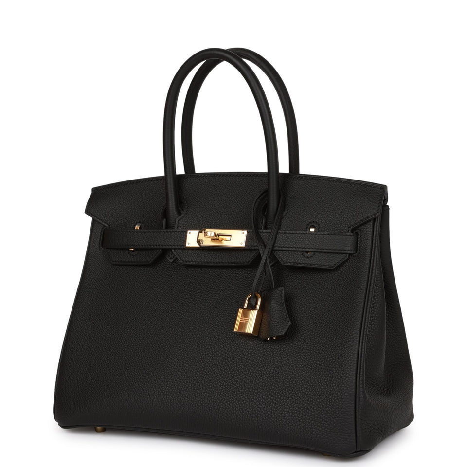 Hermes Birkin 30 Black Togo Gold Hardware