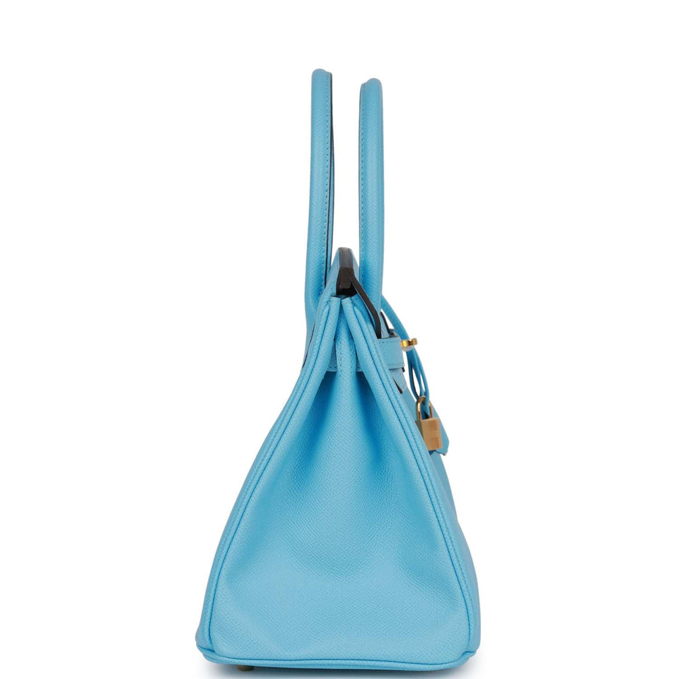 Hermes Birkin 30 Celeste Epsom Gold Hardware